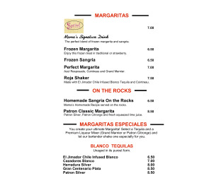 View Mama Roja Drink Menu